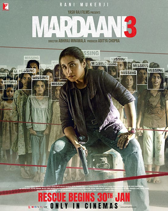 mardaani 3 film poster starring rani mukherjee chopra
