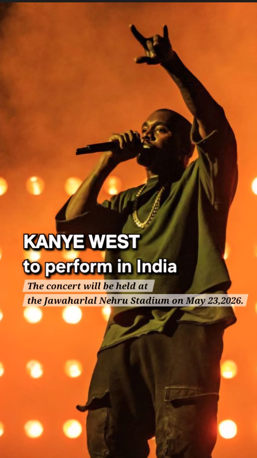 kanye west to perform in india in new delhi on may 23, 2026